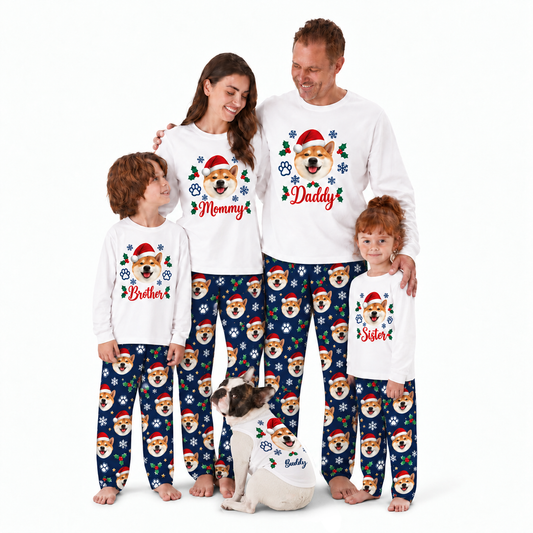 Personalized Dog Lover Holiday Matching Family Christmas Pajamas