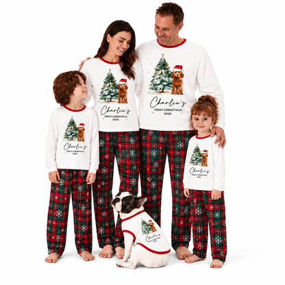 Personalised Dogs First Christmas Matching Family Christmas Pajamas With Pet