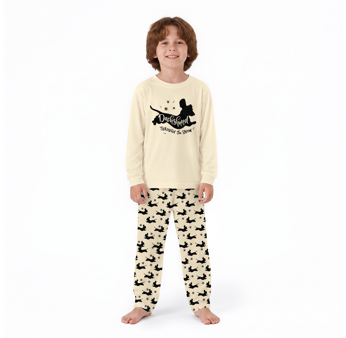 Dachshund Through The Snow Matching Family Christmas Pajamas All Sizes