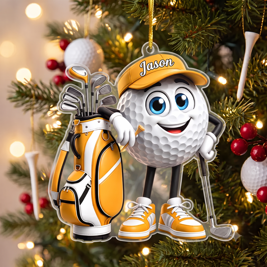 Personalized Golf Ornament, Custom Name Golf Lover Christmas Gift for Golfer