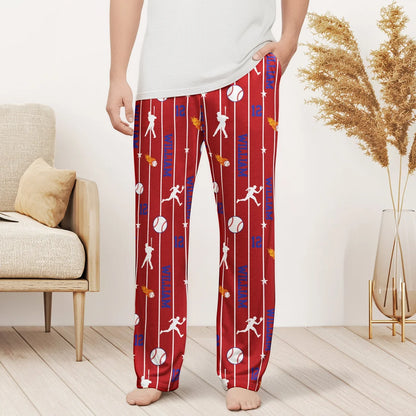 Personalized Sports Name And Number Lounge Pants – Custom Baseball Football Basketball Soccer Pajama Pants