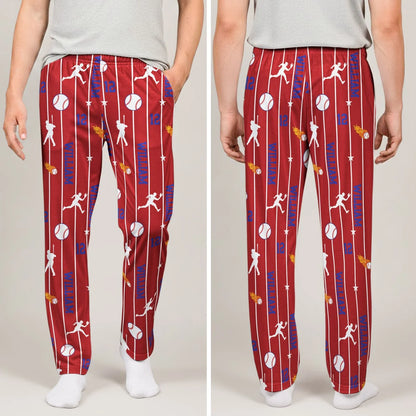 Personalized Sports Name And Number Lounge Pants – Custom Baseball Football Basketball Soccer Pajama Pants
