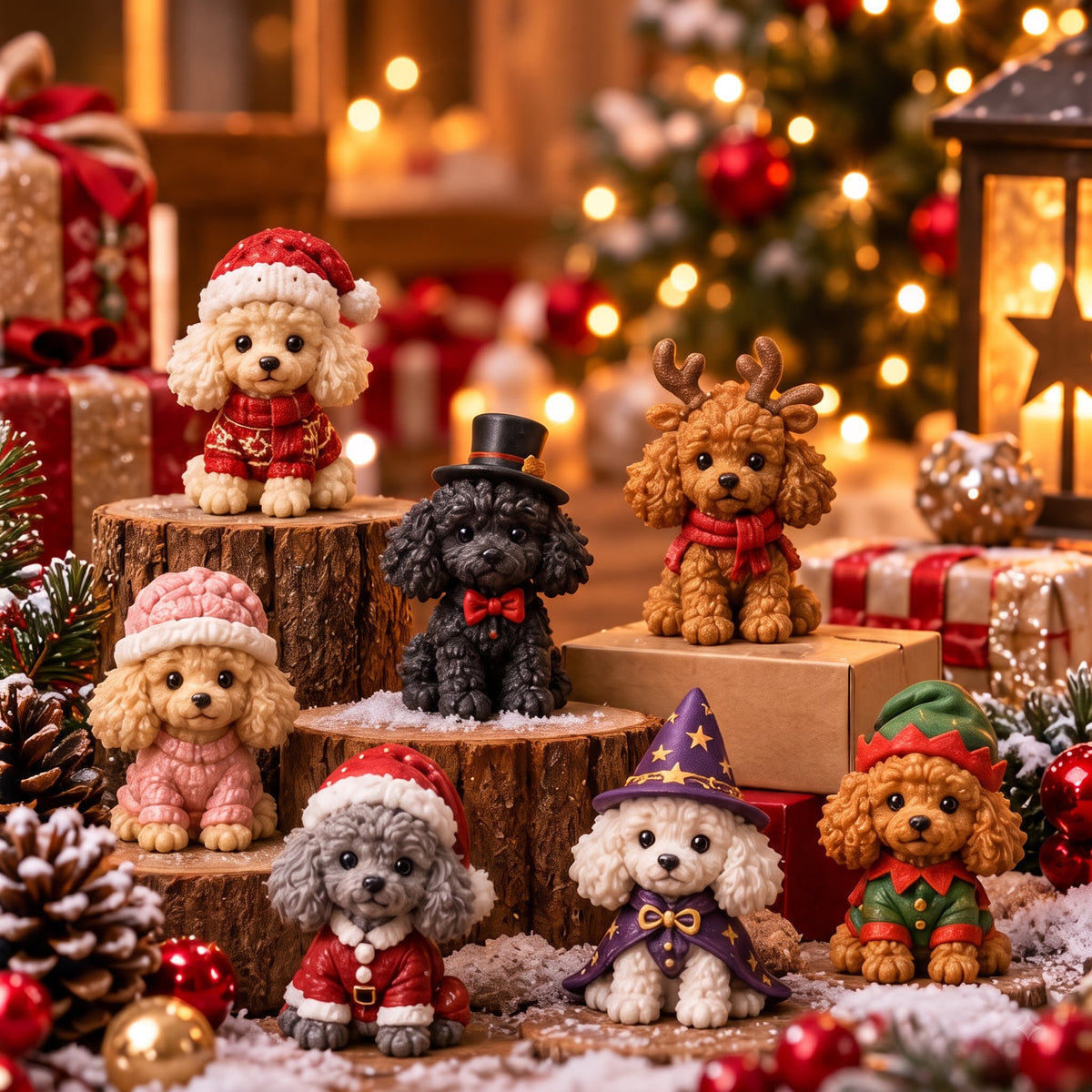 Poodle Christmas Advent Calendar –  24 Collectible Poodle Figurines, Christmas Countdown Calendar & Gifts for Poodle Lovers