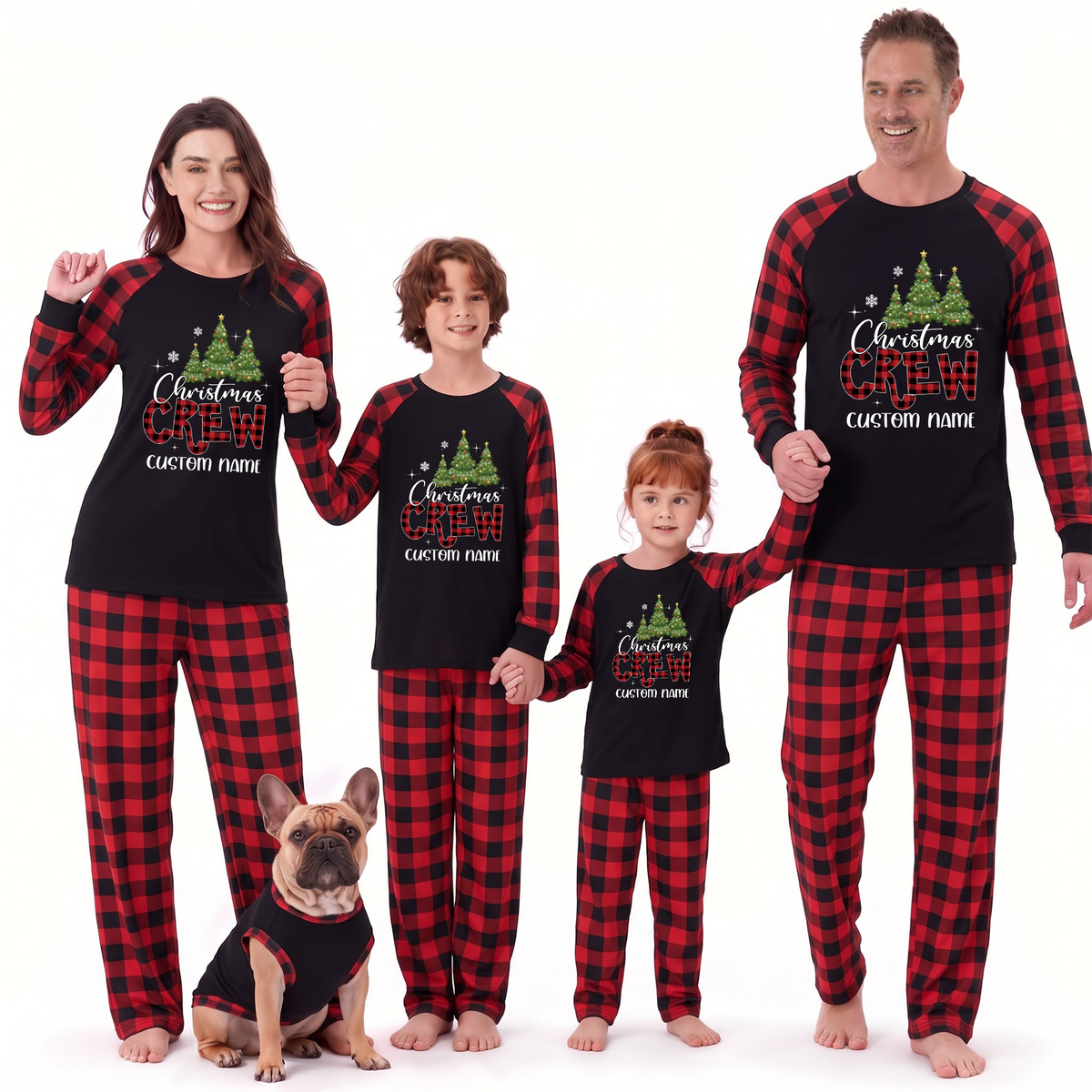 Cute Christmas Crew Matching Family Sleepwear Christmas