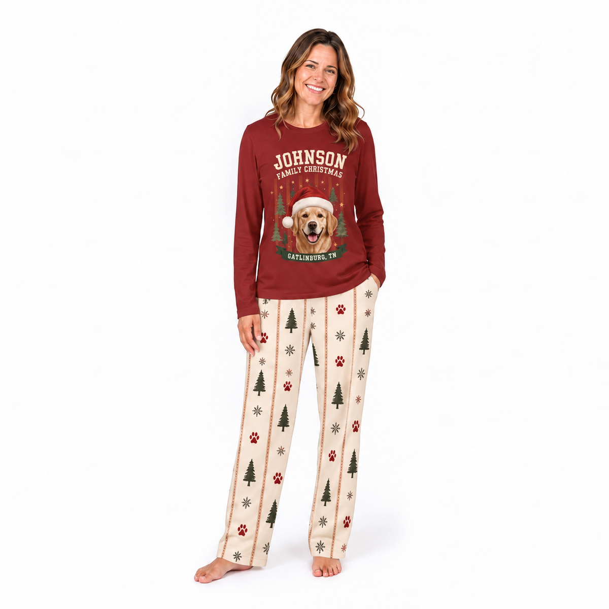 Cozy Personalized Dog Photo Family Christmas Pajamas With Pet