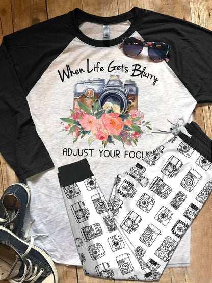 Photography Photography Love Colors Pajama Set |Sleepwear Pjs Sets | Raglan Shirt Pants Set