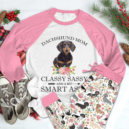 Dachshund The Cuties Pajama Set |Sleepwear Pjs Sets | Raglan Shirt Pants Set