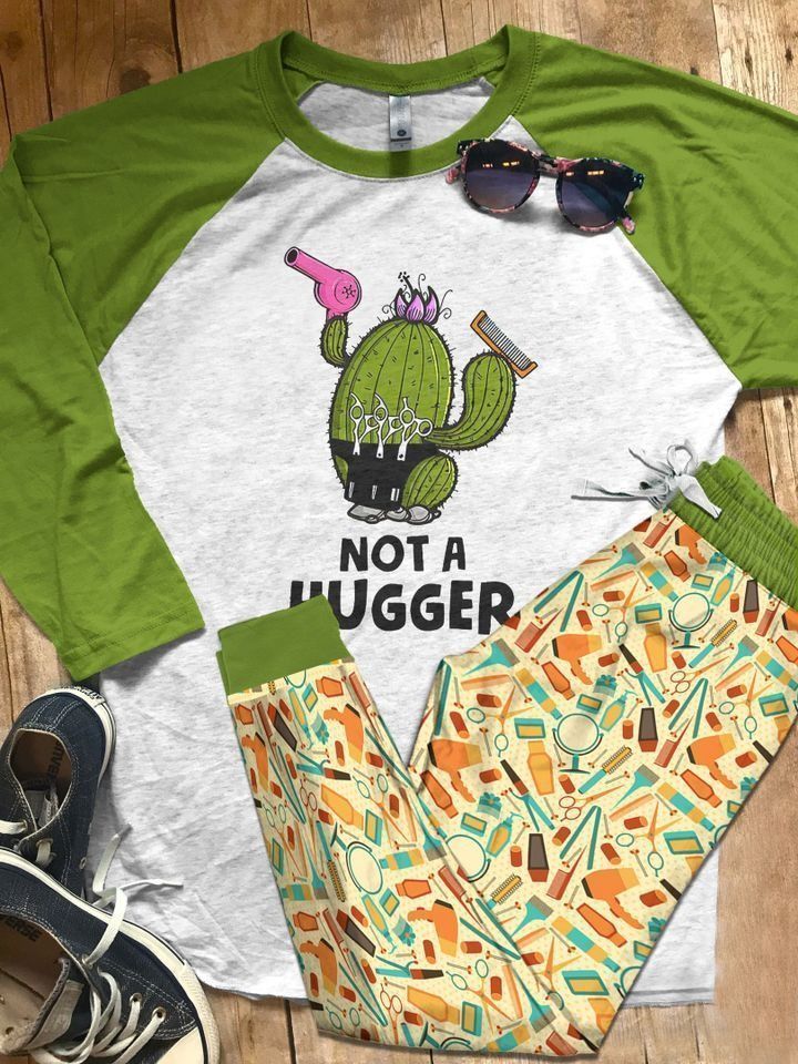 Hairstylist Hairstylist Cactus Pajama Set |Sleepwear Pjs Sets | Raglan Shirt Pants Set