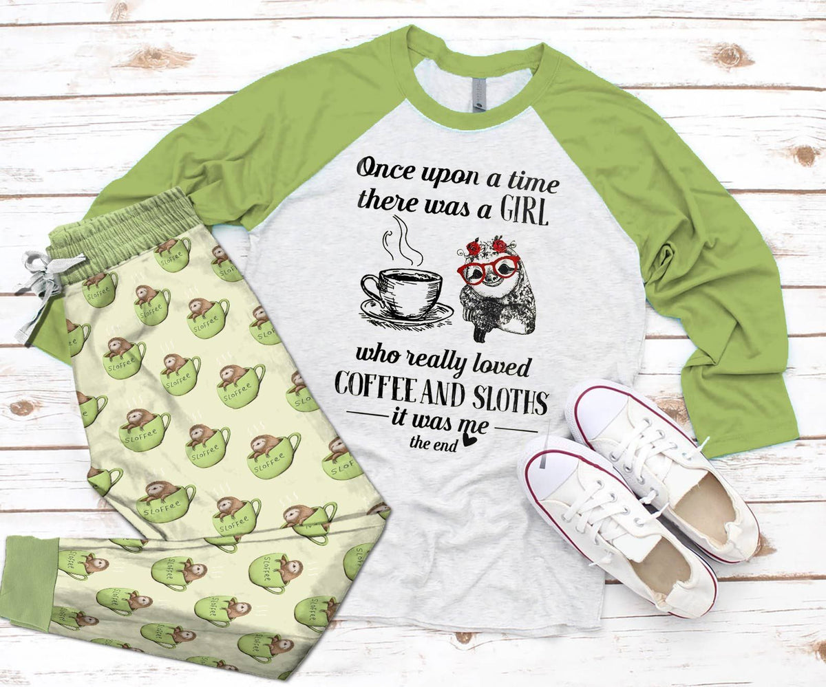 Sloth Set Sloth Pajama Set |Sleepwear Pjs Sets | Raglan Shirt Pants Set