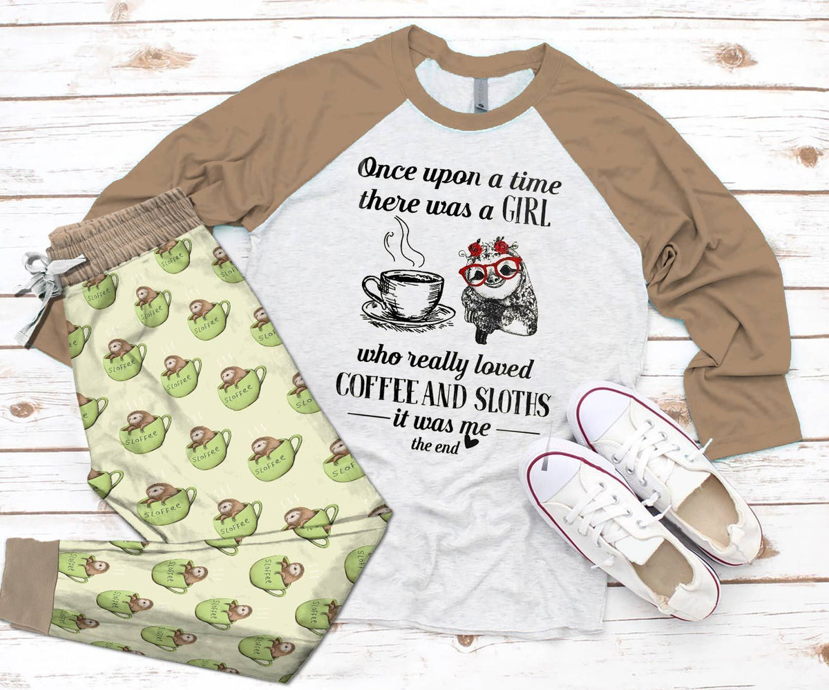 Sloth Set Sloth Pajama Set |Sleepwear Pjs Sets | Raglan Shirt Pants Set