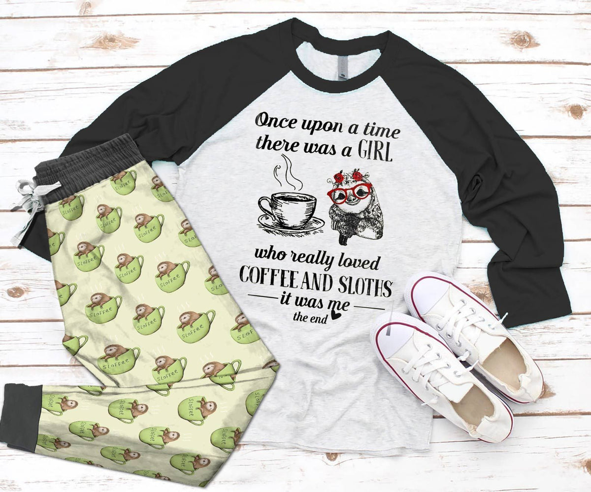 Sloth Set Sloth Pajama Set |Sleepwear Pjs Sets | Raglan Shirt Pants Set