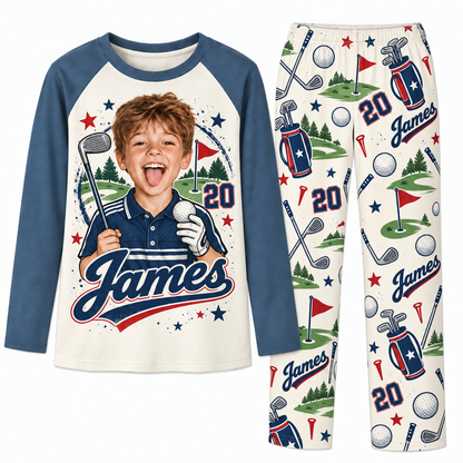 Custom Face Golf Lover Christmas Matching Family Christmas Pajamas