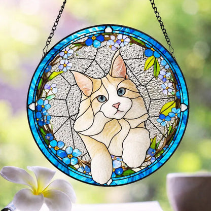 Personalized Pet Memorial Stained Glass Suncatcher – Custom Pet Portrait From Photo, Pet Loss Sympathy Keepsake Gift