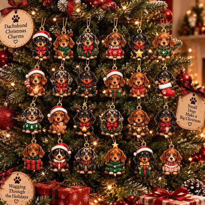 2D Dachshund Christmas Advent Calendar 2026, 24-Day Sausage Dog Countdown, Cute Dog Lover Holiday Gift
