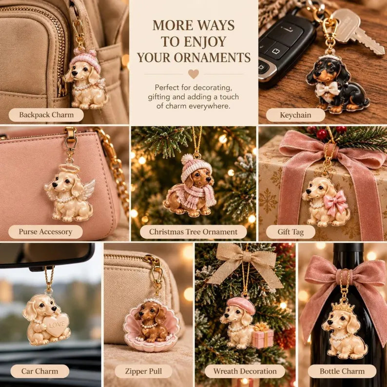 Dachshund Advent Calendar 2026, 24 Acrylic Dog Ornaments, Christmas Countdown, Doxie Lover Gift
