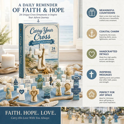 Cross Acrylic Advent Calendar 2026 – 24 Christian Cross Acrylic Ornaments