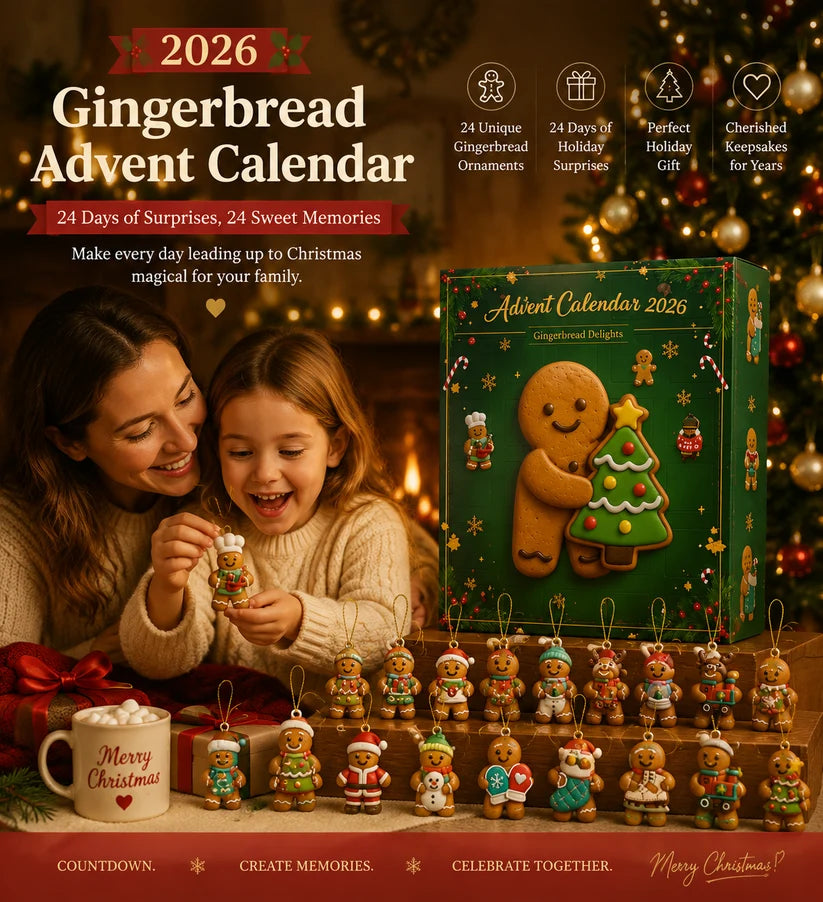 Gingerbread Christmas Advent Calendar 2026 – 24 Cute Gingerbread Ornaments