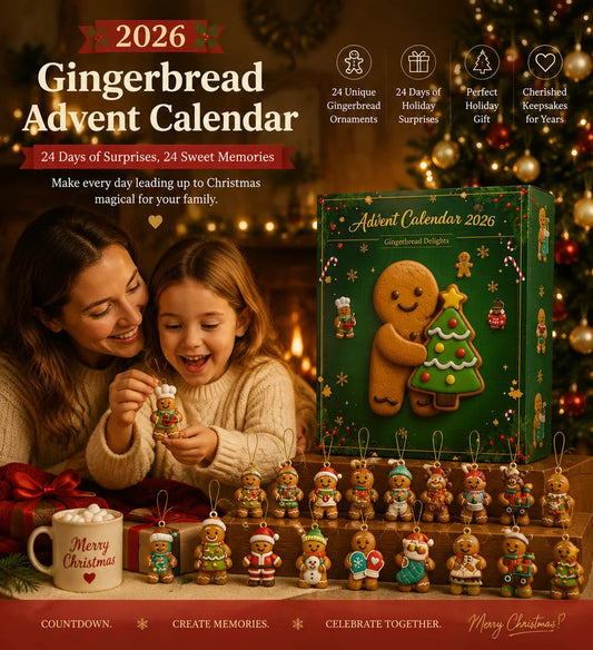 Gingerbread Christmas Advent Calendar 2026 – 24 Cute Gingerbread Ornaments