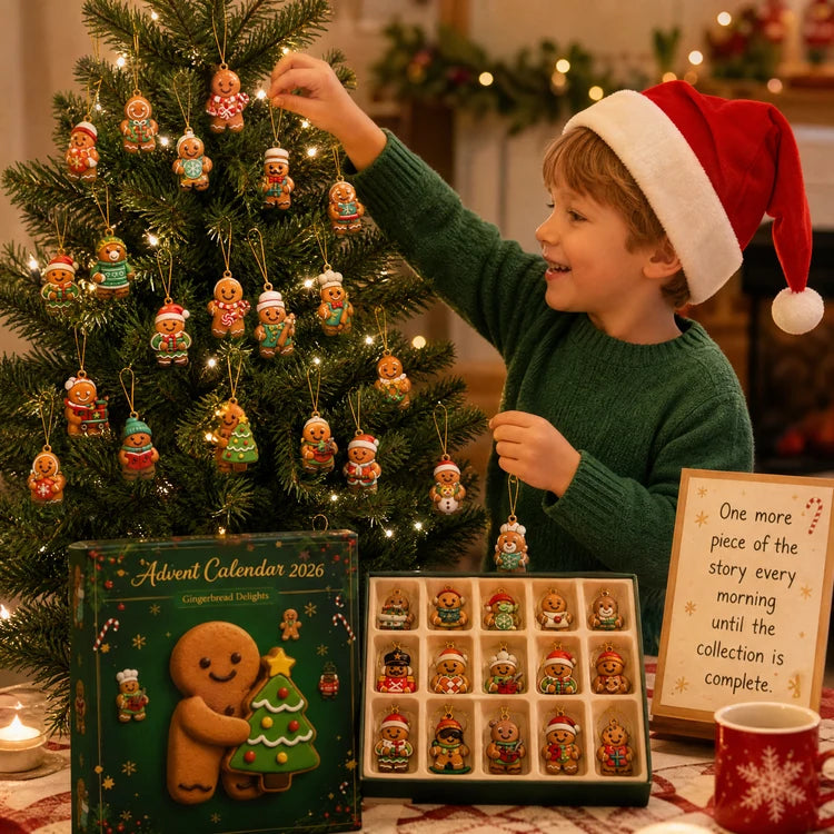 Gingerbread Christmas Advent Calendar 2026 – 24 Cute Gingerbread Ornaments