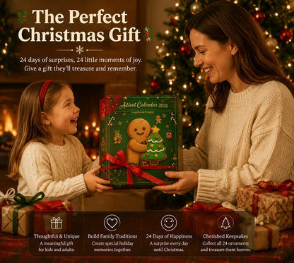 Gingerbread Christmas Advent Calendar 2026 – 24 Cute Gingerbread Ornaments