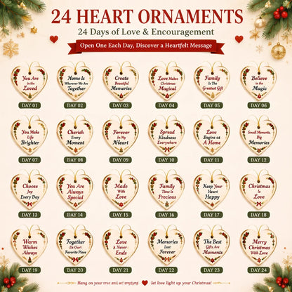 24 Days of Christmas Love Countdown Calendar – Heartfelt Message Ornaments Gift
