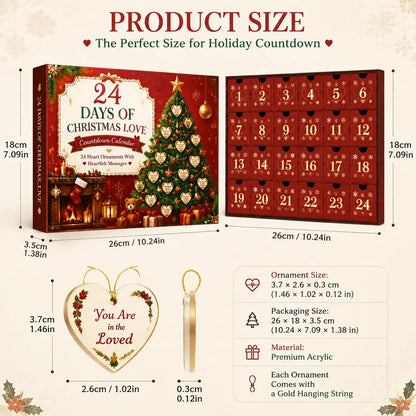24 Days of Christmas Love Countdown Calendar – Heartfelt Message Ornaments Gift