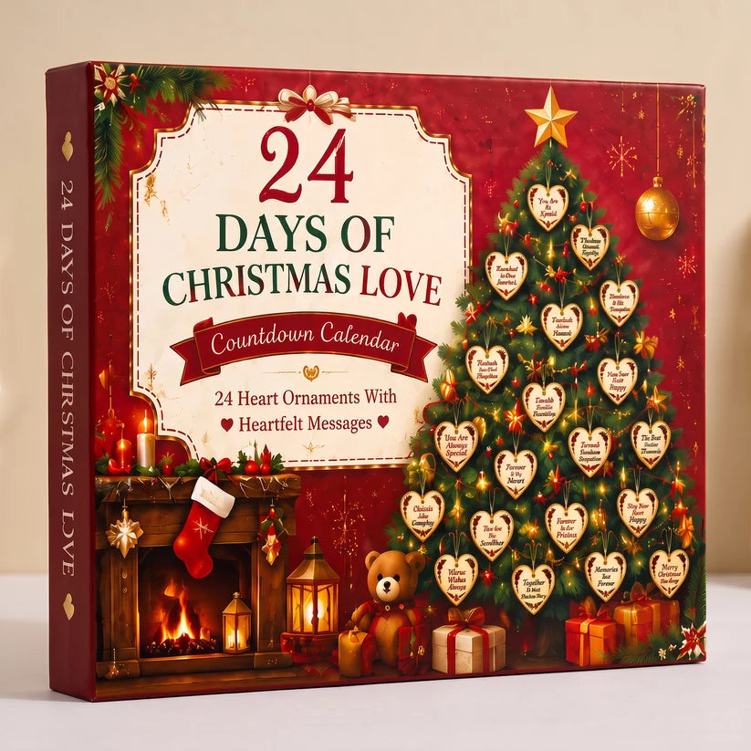 24 Days of Christmas Love Countdown Calendar – Heartfelt Message Ornaments Gift
