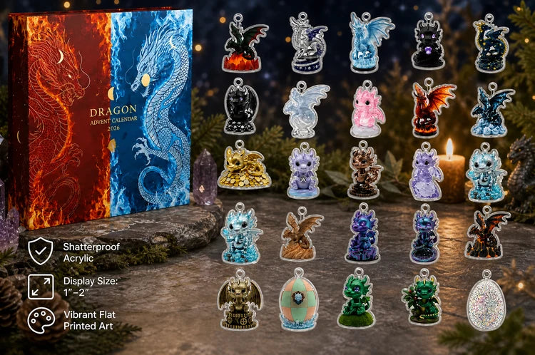 Dragon Acrylic Advent Calendar 2026 – 24 Magical Dragon Acrylic Ornaments