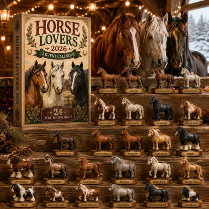 Horse Lovers Advent Calendar 2026 - 24-Day Festive Countdown, Acrylic Charms Blind Box