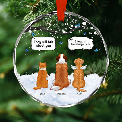 Pet Dog Cat Memorial Keepsake Sympathy Gift Personalized Glass Ornament