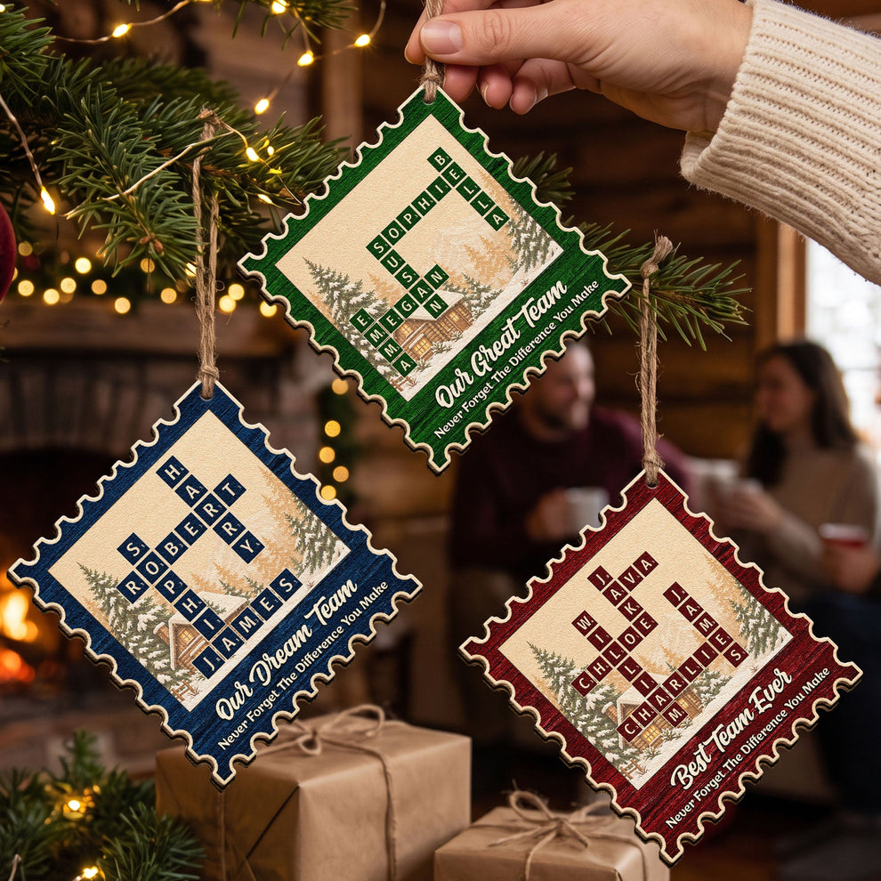Best Team Ever Postage Stamp - Personalized Ornament – Maxy Gazzy