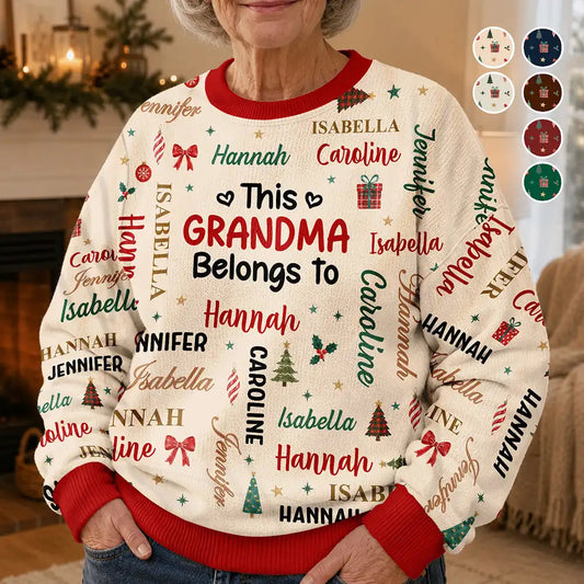 Christmas Gift For Grandma Nana - Personalized Kids Names Unisex Ugly Sweater