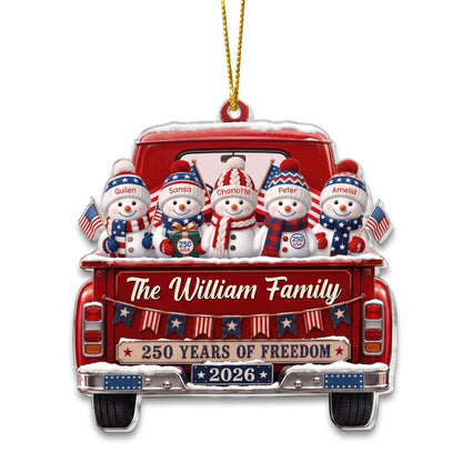 America 250th Anniversary Christmas Gifts For Mom, Dad, Family - Personalized Ornament