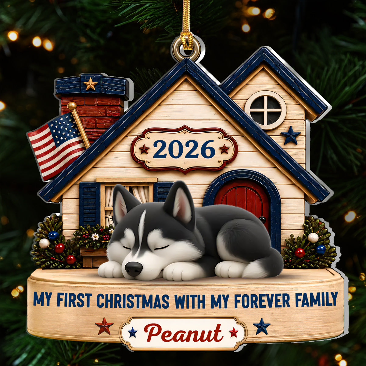 My First Christmas In My Forever Home - Personalized 1-Layer Acrylic Ornament