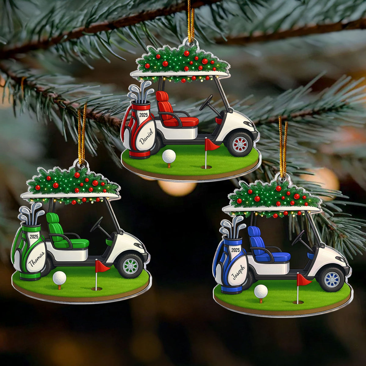 Golf Christmas - Personalized Acrylic Ornament