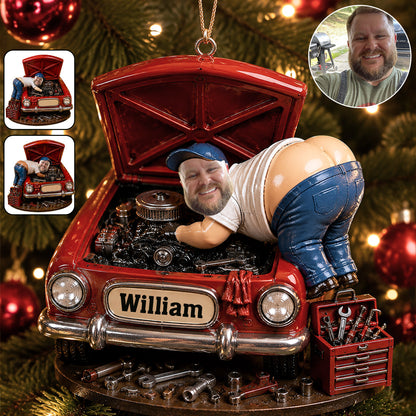 Funny Mechanic Man - Personalized Mechanic Ornament