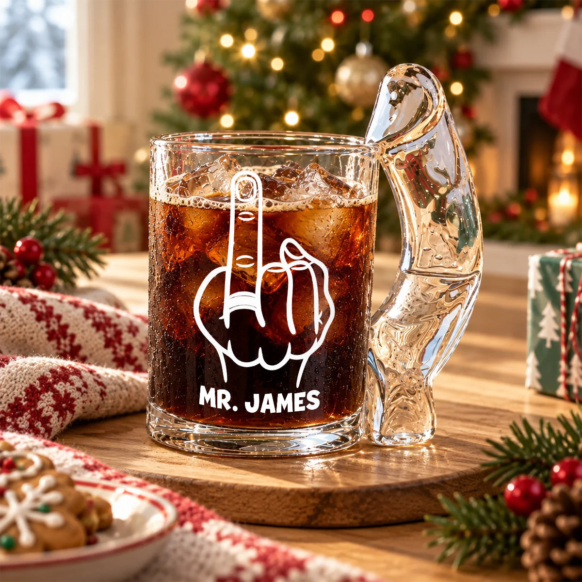 Personalized Middle Finger Naughty Glass Mug Gift For Him Her LM32 670223