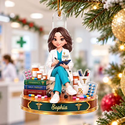 Proud Pharmacist - Personalized Acrylic Ornament - Christmas Gift For Pharmacist