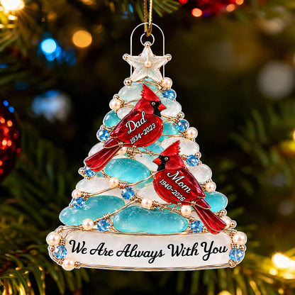Heartwarming Remembrance Always With You Cardinal Christmas Tree - Personalized Acrylic Ornament - Christmas Memorial Keepsake, Remembrance, Sympathy Gift