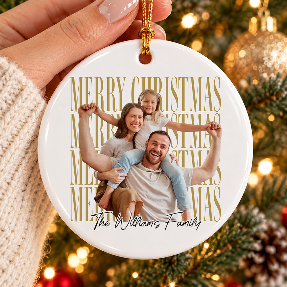 Personalized Vintage Photo Merry Christmas Ceramic Ornament HA75 919278