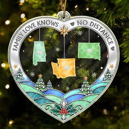 Christmas Gift For Long Distance Family - Personalized All Hearts Come Home For Christmas Acrylic Ornament