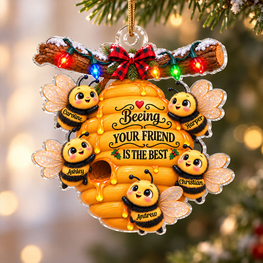 Beeing Your Friend Is The Best 2D Flat – Personalized Acrylic Ornament – Cute Friendship Christmas Gift For Best Friends