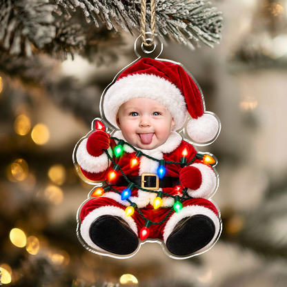 Custom Baby Face Acrylic Ornament Baby’s First Christmas Keepsake, Newborn Holiday Gift CH07 180754