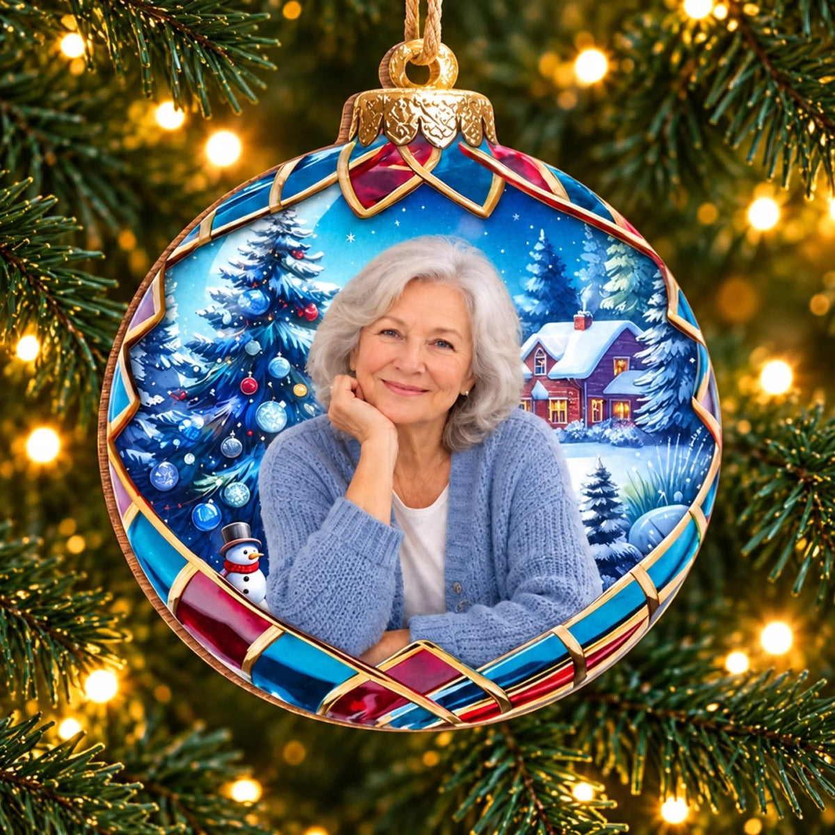 Custom Photo Cherished Family Moments Memorial Gifts - Personalized Ornament