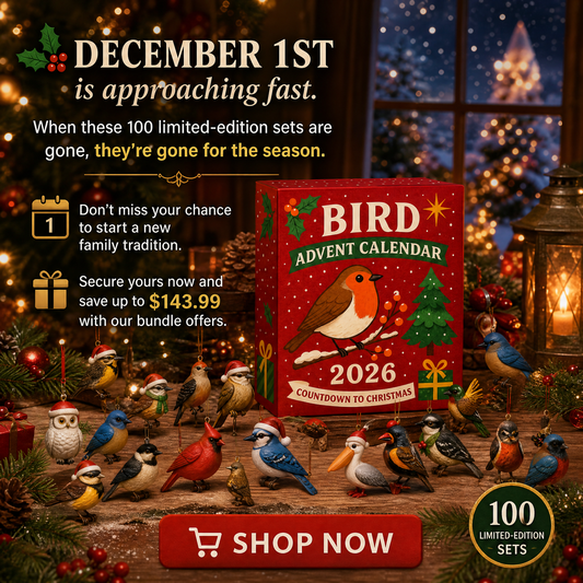 Bird Christmas Acrylic Advent Calendar 2026 – 24 Colorful Bird Acrylic Ornaments, Christmas Countdown Gift for Bird Lovers