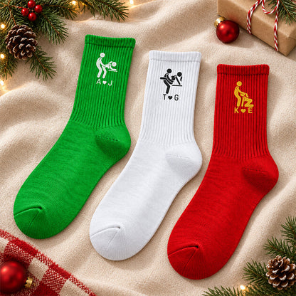 Personalized Funny Adult Embroidered Christmas Socks - Christmas Gift For Husband & Boyfriend HA75 919256