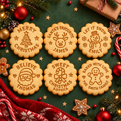 Personalized Family With Christmas Cookie Stamp, Holiday Baker Gift HO82 904114
