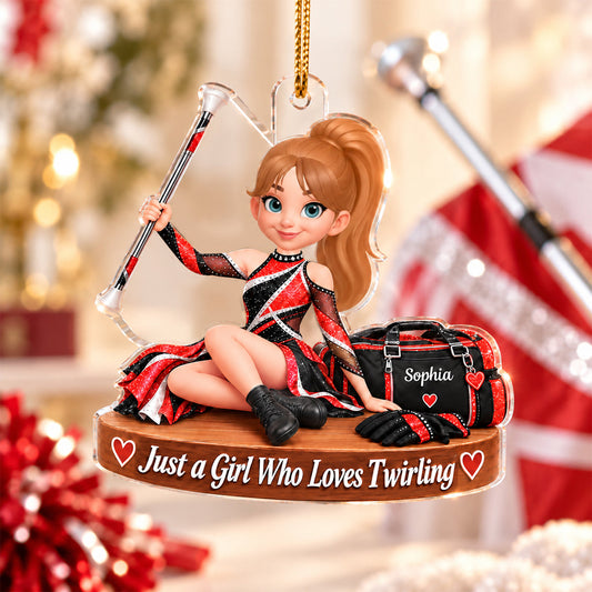 Just a Girl Who Loves Twirling - Personalized Acrylic Ornament - Christmas Gift for Daughter, Granddaughter, Niece