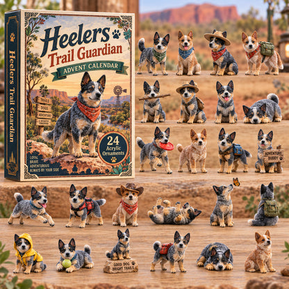 Heelers Trail Guardian Advent Calendar 2026 - 24-Day Festive Countdown, Acrylic Charms Blind Box - Gift For Dog Lovers