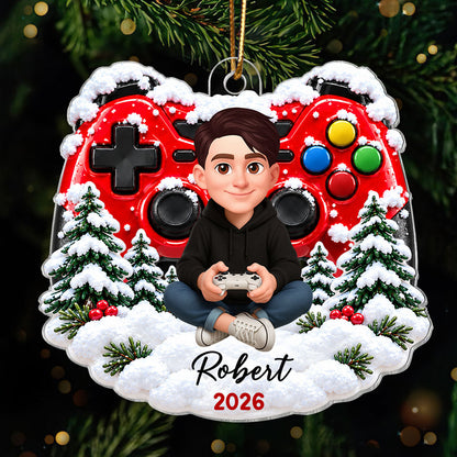 Game Design For Boy Girl - Personalized Acrylic Ornament - Christmas Gift For Gamers Grandkids